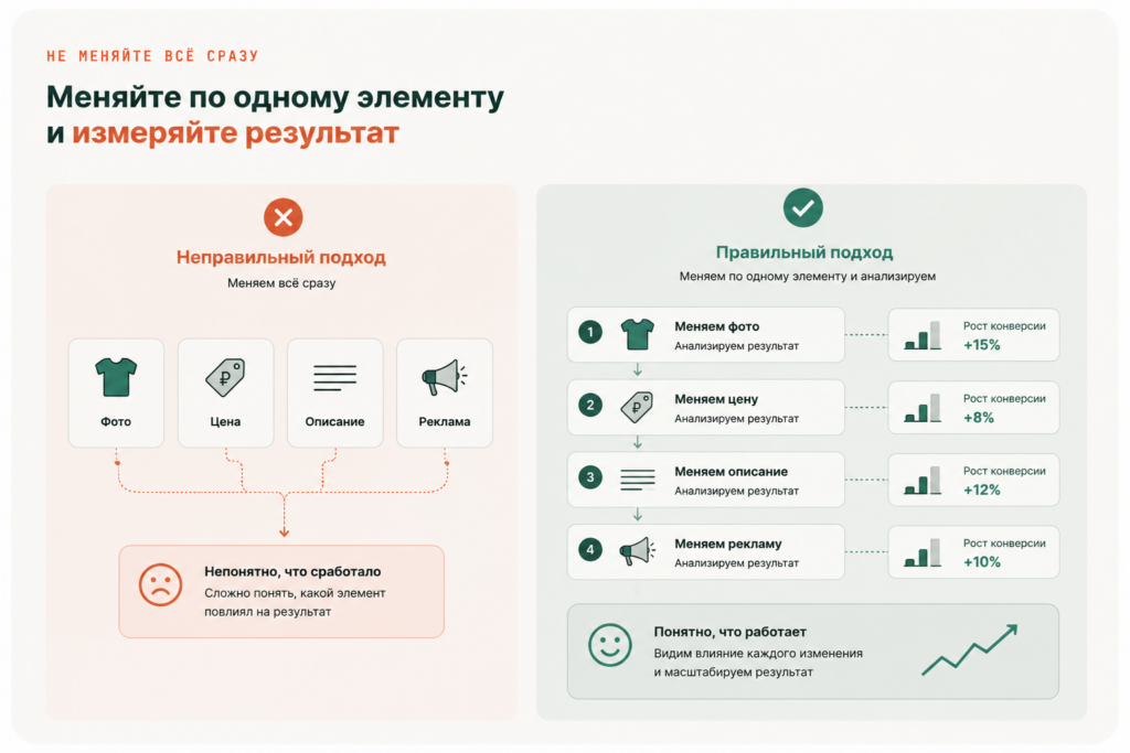Не меняйте всё сразу